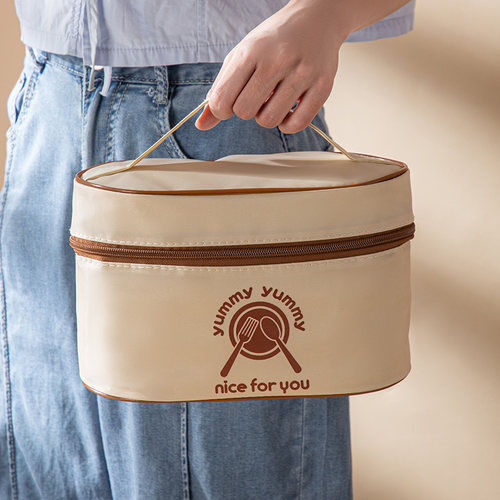 圆形保温袋手提包上班族带饭铝箔加厚饭盒便当餐包大容量装饭袋子