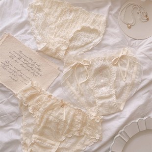 女生 日系纯欲内裤 星河碎想 杨吨吨3条奶油性感蕾丝少女纯欲三角裤