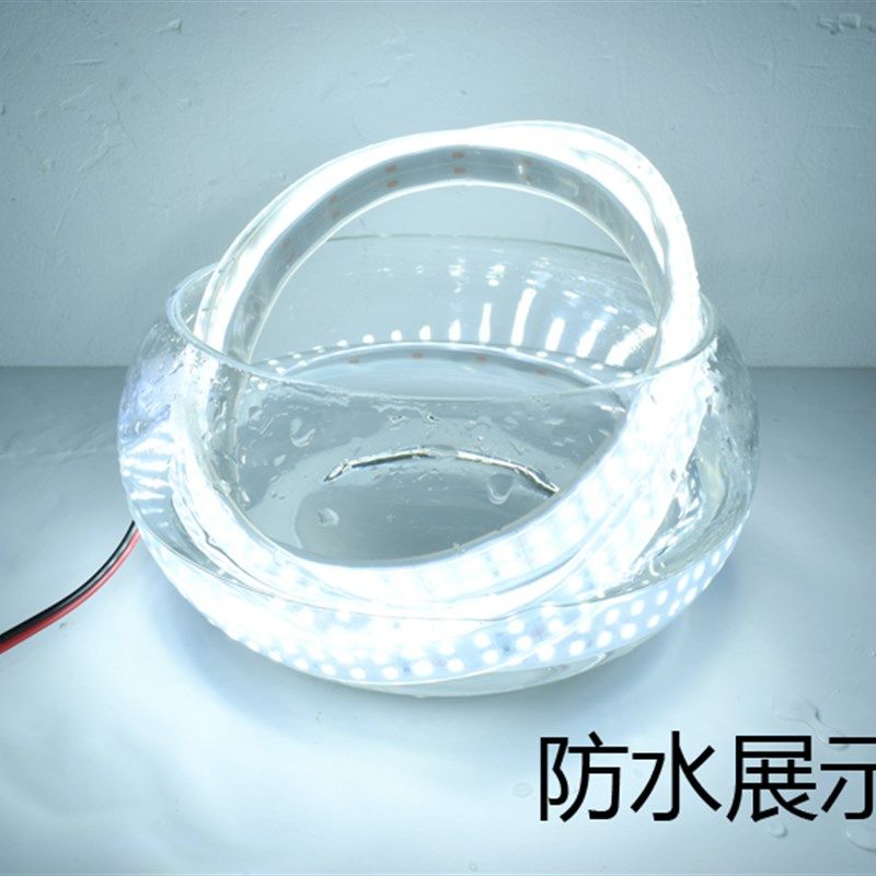 12V夜市摆摊地摊专用开关电动车12V电池适用套管防水暖白光软灯带