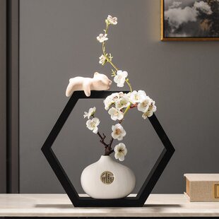 新中式摆件古风腊梅花瓶家里电视柜客厅酒柜装饰品创意家居工艺品