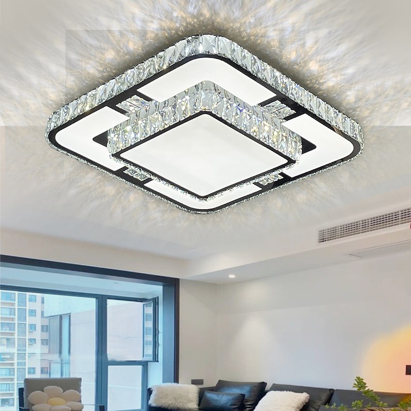 客厅水晶吸顶灯主灯大灯现代简约大气网红组合全屋套餐吊灯具大全