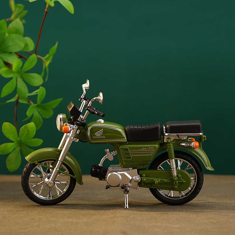 复古摩托车模型合金仿真收藏小摆件男孩房间装饰品桌面摆设1:12