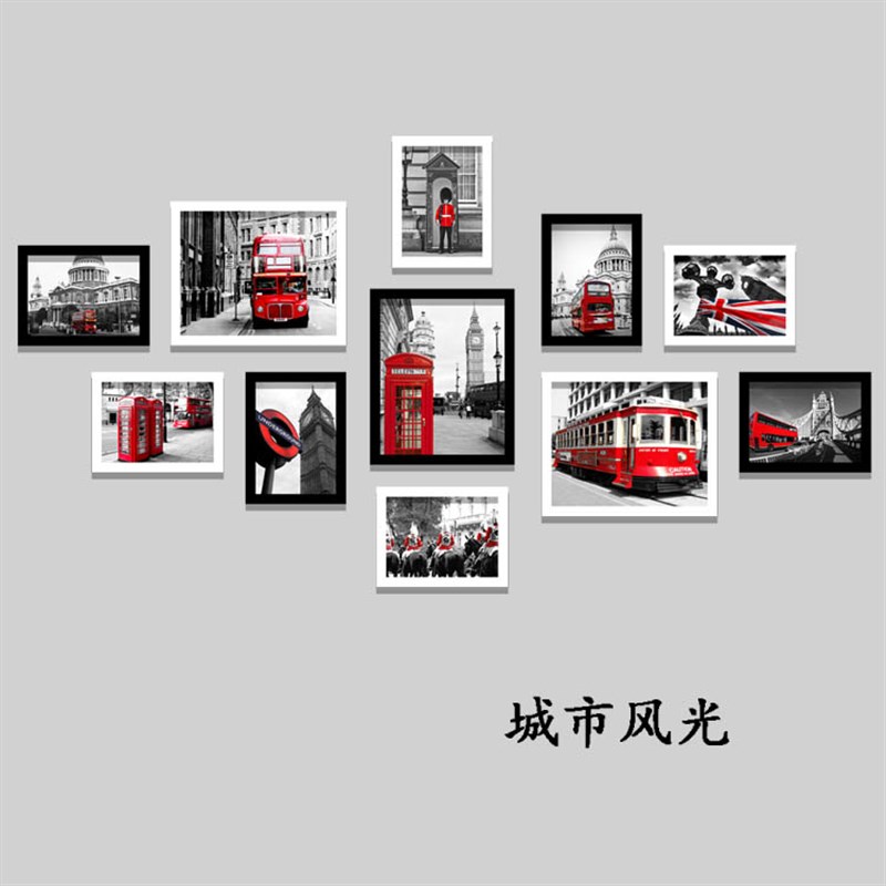 伦敦风景海报挂画现代欧式建筑装饰画客厅沙发背景墙照片墙图片