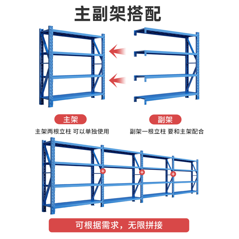 货架置物c架多层落地家用储藏室阳台杂物收纳层架商用超市钢制货