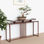 新中式 入户端景台简约现代家用靠墙小条案轻奢供桌香案实木玄关台