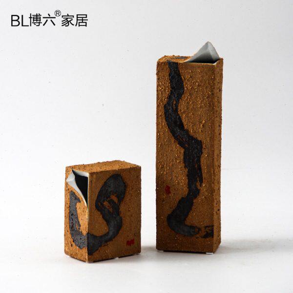简约现代长方体陶瓷花器创意花瓶客厅玄关电视柜干花插装饰品摆件