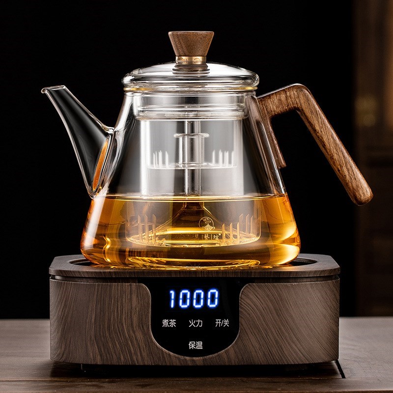 现货速发可批兴梵玻璃q煮茶壶耐高温加厚蒸煮两用大容量煮茶器喷