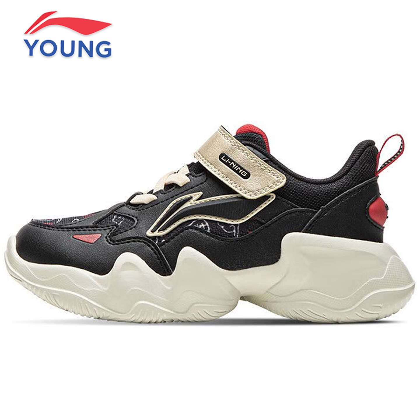 李宁儿童运动鞋魔术贴双网软底