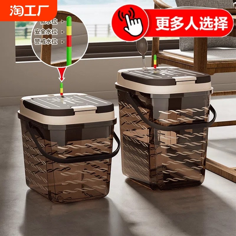 茶水桶废水桶高端茶具茶台接泡茶专用H垃圾桶茶桌排水桶茶桶排水