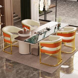 适用意式轻奢主人椅简约现代高档结实金属框架椅子家用休闲洽谈喝