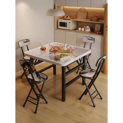 适用可折叠桌子餐桌家用简易四方桌小户型吃饭桌矮桌烤火桌摆摊小