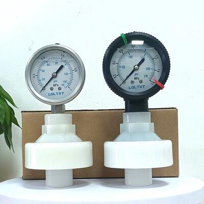 适用PVDF隔膜压力表Y60 DN15内丝不锈钢款304表盘耐震四氟膜片油