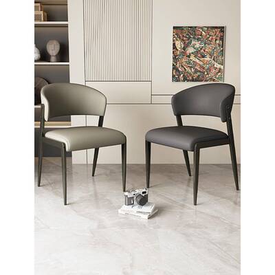 适用意式极简餐椅现代餐厅餐桌椅轻奢北欧设计师款家用软包靠背椅