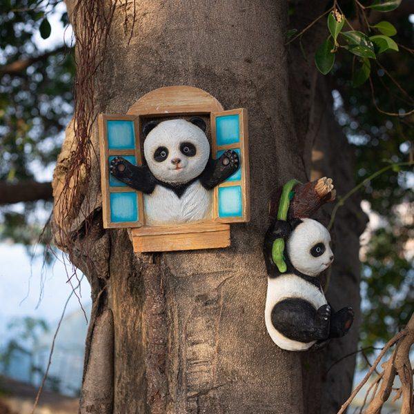 花园装饰开窗熊猫挂件 庭院布置造景摆件树上挂饰别墅小院子墙壁,家居饰品,户外/庭院摆件,淘宝优惠券,粉丝福利购,淘宝优惠卷