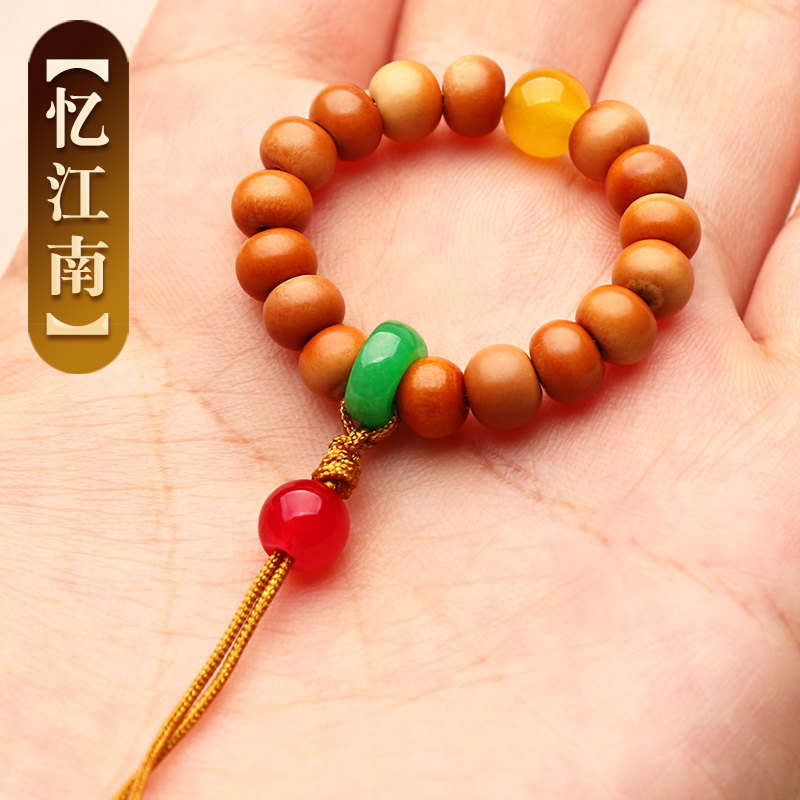 小手捻指尖文玩珠串n迷你橄榄核跑环男女绕指柔手链念珠盘玩手把