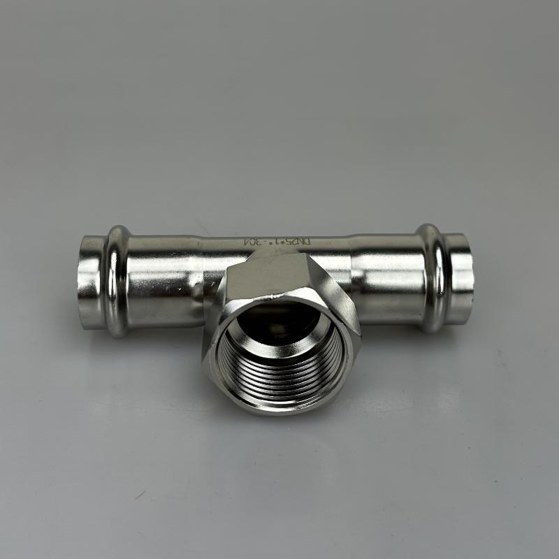 304薄壁不锈钢水n管卡压式管件卡压内丝三通内螺纹内牙三通卡压管