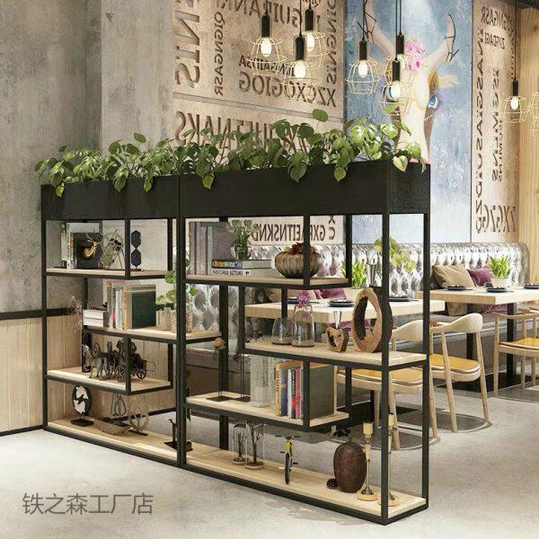 北欧铁艺隔断屏风置物架简易书架个性花架客厅置物架创意多层展柜