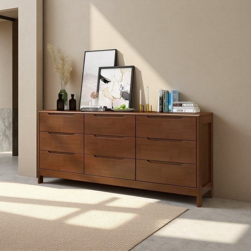 北欧实木斗柜客厅收纳五斗橱小户型电视柜卧室储W物八斗柜组合