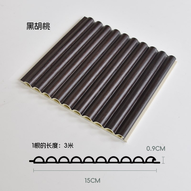 内圆半圆弧形波浪格栅q板防水墙板背景墙面装饰板材造型板竹木纤