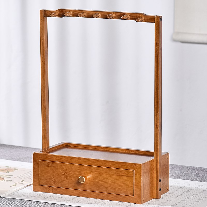 兰斋多功能置物笔架笔挂简约毛笔架初学者书法文房四宝专用楠竹木