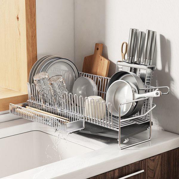 窄边304不锈钢厨房置碗架碗盘碗碟碗筷沥水架洗碗池上沥水架台面,厨房/烹饪用具,微波炉置物架,淘宝优惠券,粉丝福利购,淘宝优惠卷