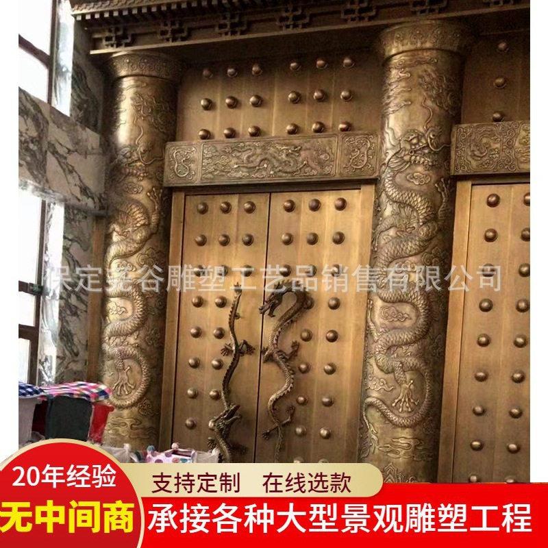 大型纯铜盘龙柱铸造龙柱子大殿门口龙纹柱古建筑文化柱祥云柱子