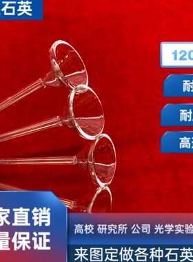 耐高温石英漏斗透明样品T任意尺寸管可定制EB三角漏斗实验专用