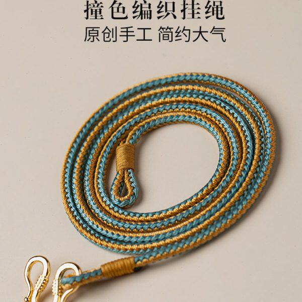 细彩色藏挂吊坠挂绳式八股辫头w全新平安扣高端扣简约唐卡2.5男女