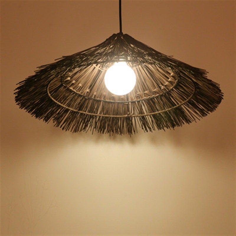 藤编草帽a吊灯创意个性田园吊灯卧室餐厅农家乐藤艺复古艺术斗笠,家装灯饰光源,客厅吊灯,淘宝优惠券,粉丝福利购,淘宝优惠卷