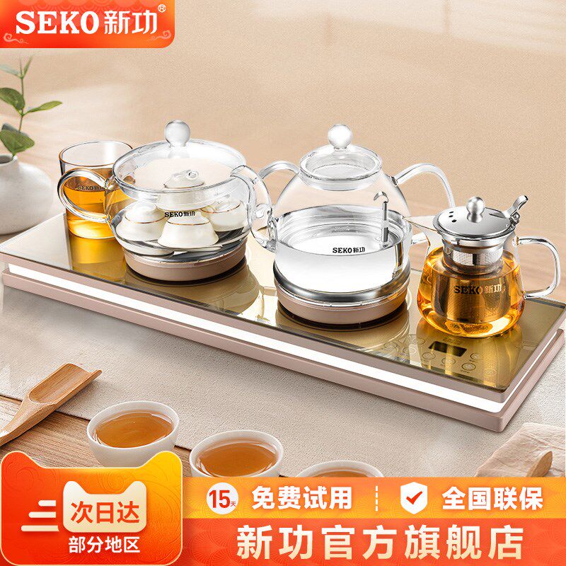 新功底部自动上水电热水壶家t用玻璃烧水壶办公室电茶炉电水壶W12