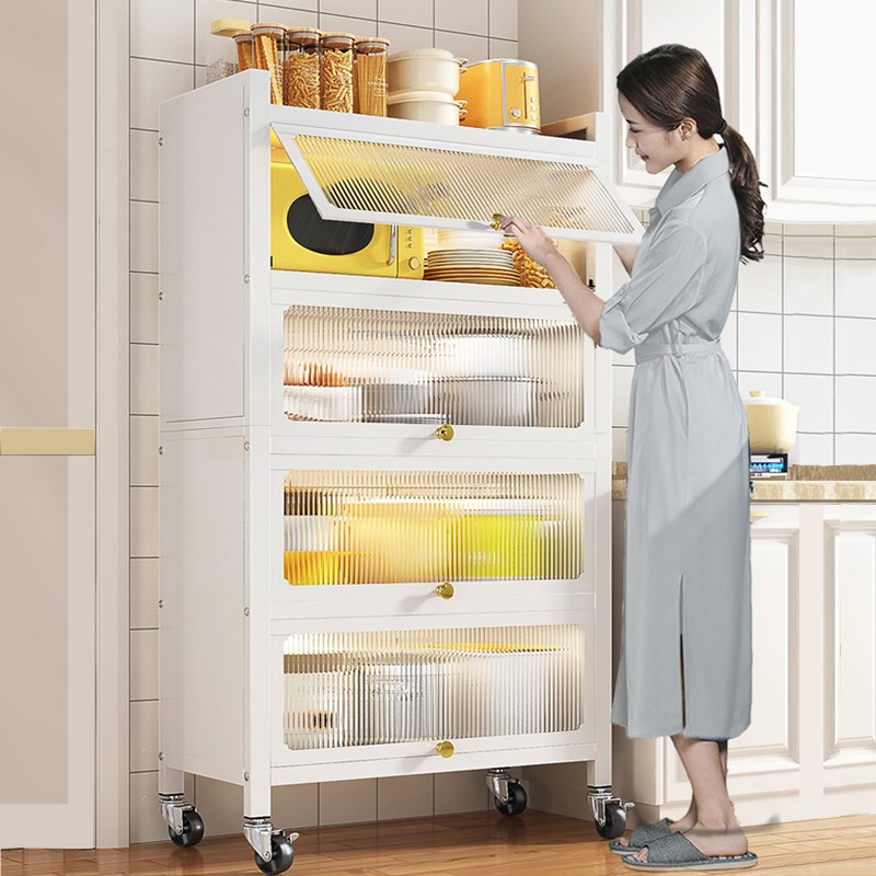 厨房餐边柜收纳餐具置物架多层落地多功能柜子P储物柜带门橱柜碗