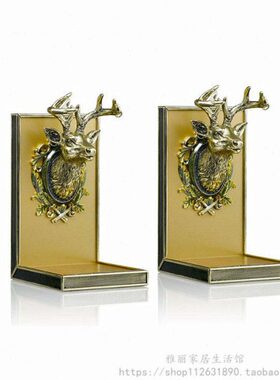 装饰品家居书桌比工艺品书头摆设丹档动物罗书立罗梅花鹿头礼品