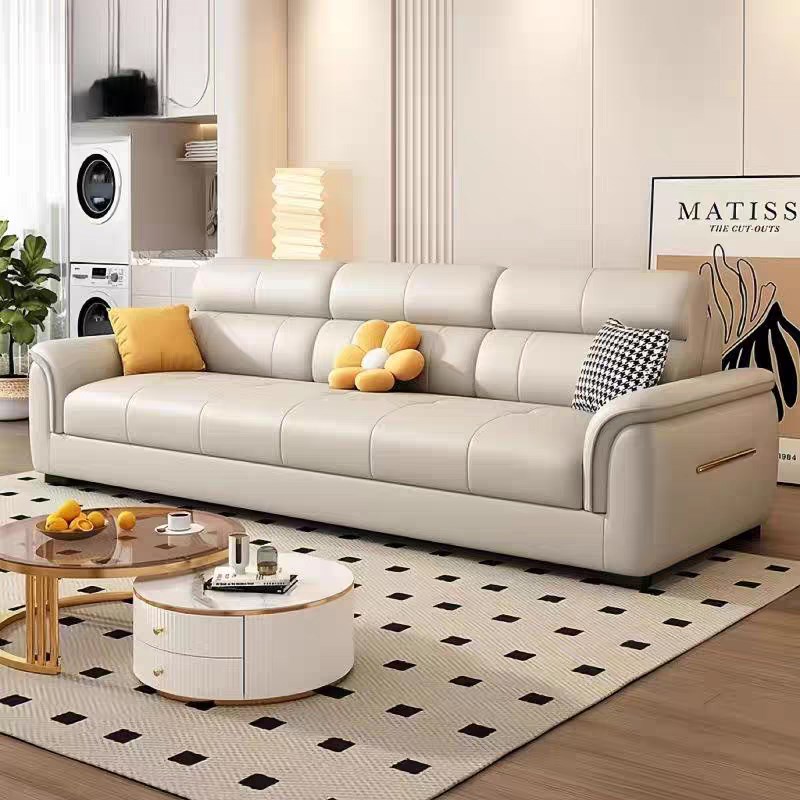 北欧轻奢2025新款n猫爪皮沙发小户型直排贵妃直排三四人位真皮沙