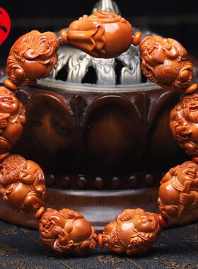 橄榄核手串20大籽神仙会精品核雕文玩手把件儿手工雕刻Z手链男女