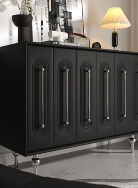 中古风奶油风黑色法式轻奢斗柜储物柜餐边柜玄P关柜客厅网红小户