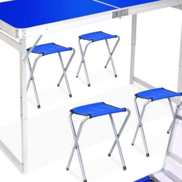 折叠桌铝合金方管加固户外摆摊宣传展销桌椅露营便携简易野餐桌子