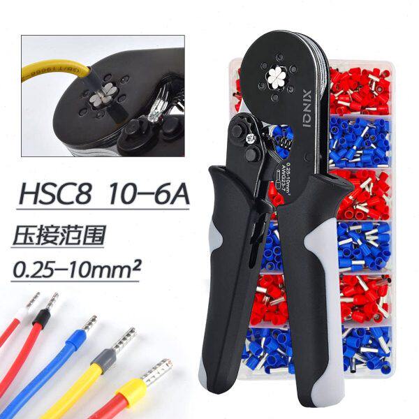 HSC8 10-6A 10平管型端子压线钳手动接线钳子针形夹线电工压接钳