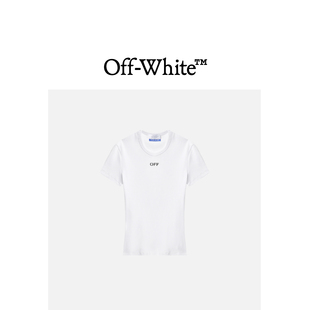 VIRGIL ABLOH™女装 OFF 圆领短袖 纯色修身 T恤650110X WHITE