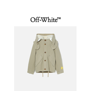 VIRGIL ABLOH™女装 OFF 直排扣连帽大衣外套温暖时尚 WHITE