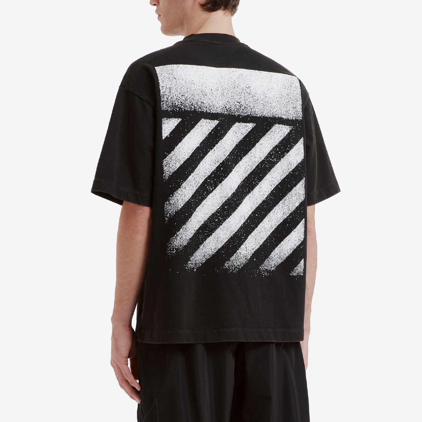 OFF-WHITE™情侣装新款圆领短袖T恤潮流街头风斜纹图案装饰半袖