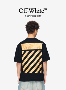 OFF-WHITE™情侣装新款短袖T恤复古有型油画斜纹图案装饰半袖