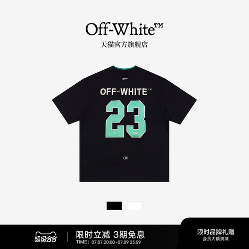 OFF-WHITE™美式街头数字印花短袖T恤男女宽松潮牌情侣半袖