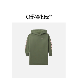 VIRGIL ABLOH™童装 活泼 OFF 斜纹边饰连帽连衣裙个性 WHITE