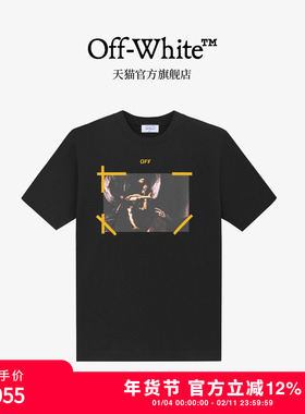 off-white新款圆领短袖T恤前胸个性印花纯棉宽松短袖上衣男女同款