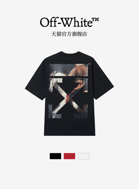 OFF-WHITE™情侣装新款圆领短袖T恤时尚新年款油画图案装饰半袖