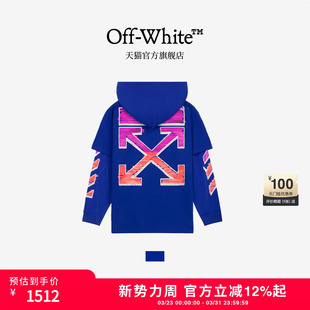 假两件连帽卫衣连帽衫 OFF 新款 情侣装 WHITE™