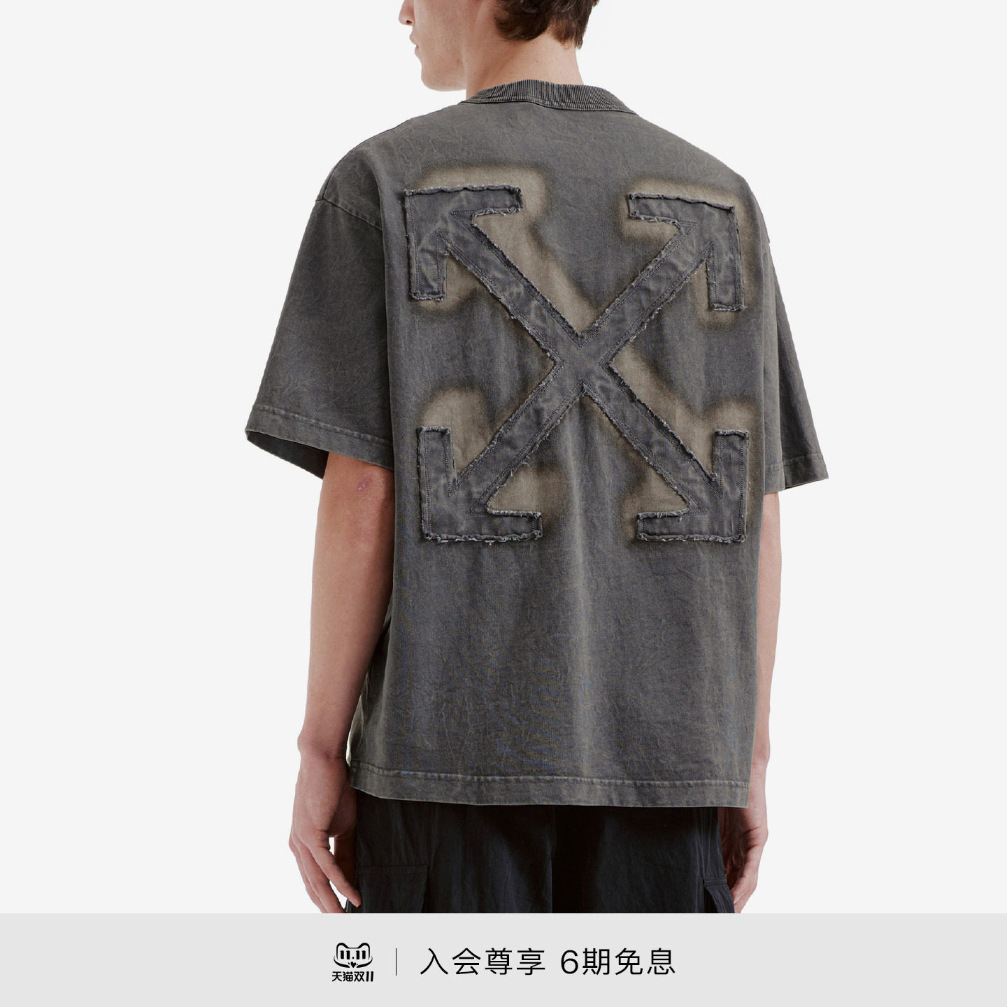 OFF-WHITE™情侣装新款圆领短袖T恤潮流酷感双箭头图案装饰半袖