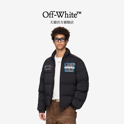 【明星同款】OFF-WHITE™ 情侣装新款立领拉链绗缝羽绒夹克