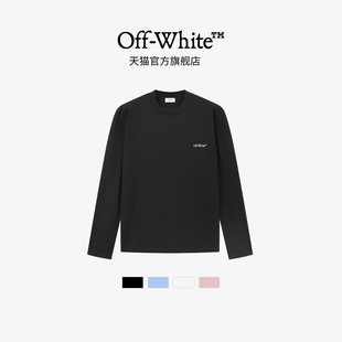 t恤复古脉冲宽松重磅圆领新款 纯棉长袖 上衣123 white男女同款 off