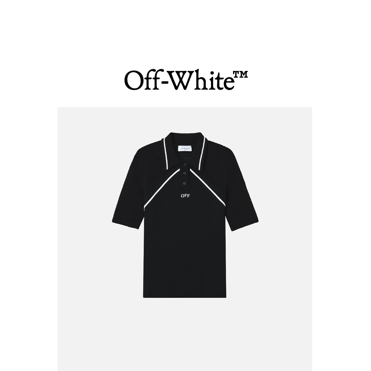 OFF-WHITE c/o VIRGIL ABLOH™女装网眼拼接polo衫030001XO,女装/女士精品,POLO衫,淘宝优惠券,粉丝福利购,淘宝优惠卷